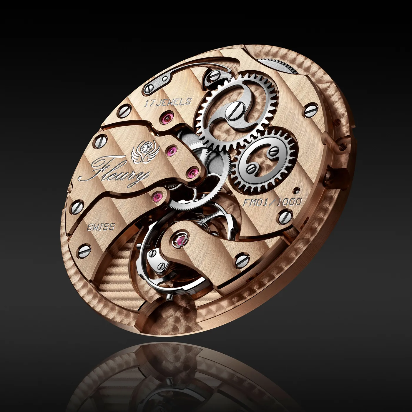 Calibre FM01, ponts en or rose 4N